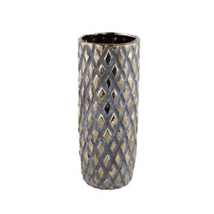 PTMD Juney Bloempot - 14 x 14 x 35 cm - Keramiek - Goud