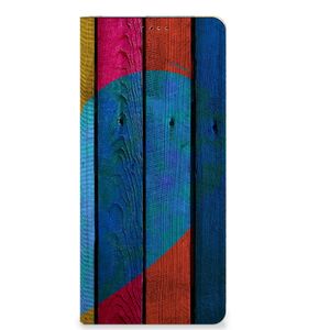 OPPO X6 Pro Book Wallet Case Wood Heart - Cadeau voor je Vriend