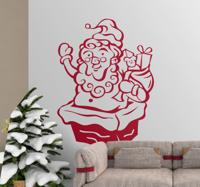 Sticker kerstman verrassing cadeau.