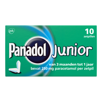 Panadol Junior Zetpillen 250mg 1-6 Jaar