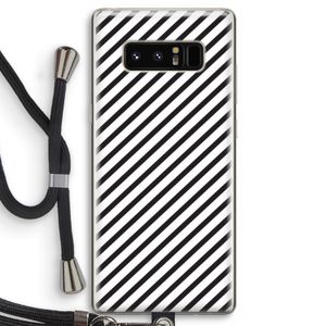 Strepen zwart-wit: Samsung Galaxy Note 8 Transparant Hoesje met koord
