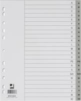 Q-CONNECT tabbladen, A4, PP, 11-gaatsperforatie, set van A-Z, 24 tabs, grijs