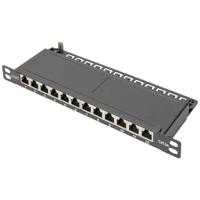 Digitus DN-91612S-SL-EA 12 poorten Patchpaneel 254 mm (10) 0.5 HE Zwart Ingericht