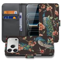 Apple iPhone 17 Pro | Bookcase | Hoesje Met Pasjes Pauw Bloemen Print