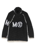 MM6 Maison Margiela Kids pull en maille métallisée à col roulé - Noir