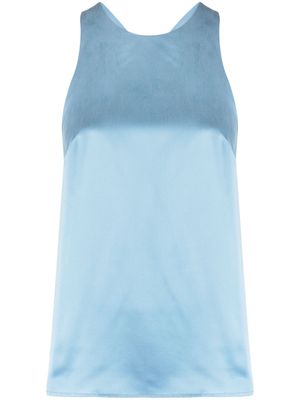 LouLou de Saison débardeur en soie à dos-nu - Bleu