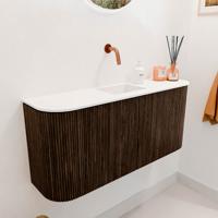 Toiletmeubel Mondiaz Joya | 93.2 cm | Meubelkleur Walnut | Faye wastafel Talc Midden | Zonder kraangat(en) Toiletmeubel Mondiaz Joya | 93.2 cm | Meubelkleur Walnut | Faye wastafel Talc Midden | Zonder kraangat(en)
