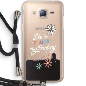Tough Life: Samsung Galaxy J3 (2016) Transparant Hoesje met koord