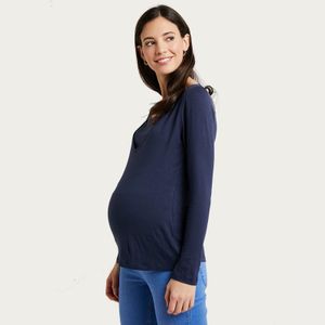 Zwangerschapsshirt Positieshirt Zoe blauw