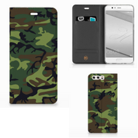 Huawei P10 Plus Hoesje met Magneet Army Dark