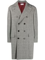 Brunello Cucinelli manteau croisé à carreaux - Noir