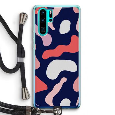 Memphis Shapes Pink: Huawei P30 Pro Transparant Hoesje met koord