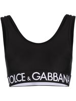 Dolce & Gabbana brassière de sport à bande logo - Noir - thumbnail