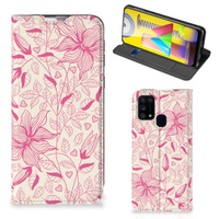 Samsung Galaxy M31 Smart Cover Pink Flowers