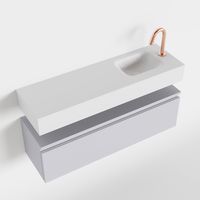 Toiletmeubel Mondiaz Andor | 100 cm | Meubelkleur Cale | Lex vrijhangend wastafel Talc Rechts | 1 kraangat