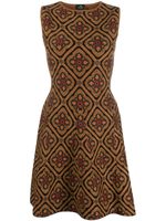 ETRO robe courte à fleurs en jacquard - Marron