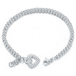 Cilla Jewels Dames Armband Kraalvormig met Hart Zilver