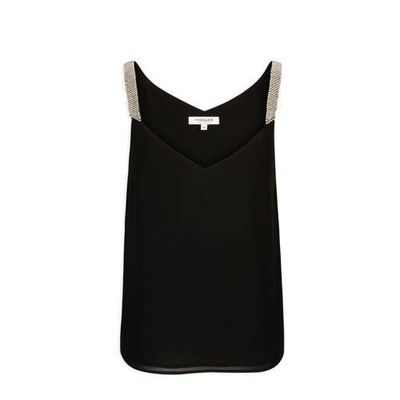 Morgan top met kraaltjes zwart Morgan top met kraaltjes zwart