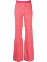 Moschino pantalon évasé en jacquard - Rose