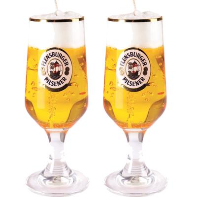 Bierglas kaars - 2x - Duits bier - 20 cm - Bierkaars cadeau - Vaderdag en verjaardag gadget