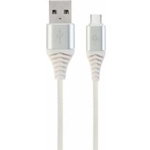 Gembird CC-USB2B-AMCM-2M-BW2 USB-kabel 2.0 USB A USB C Zilver, Wit