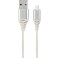 Gembird CC-USB2B-AMCM-2M-BW2 USB-kabel 2.0 USB A USB C Zilver, Wit