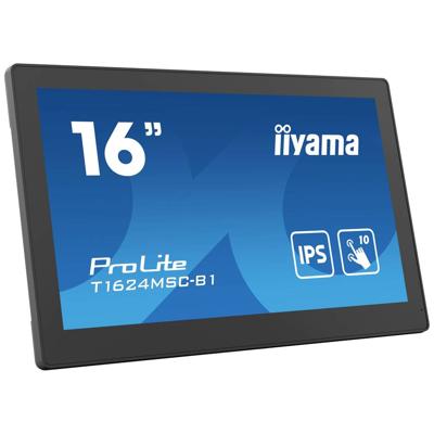 Iiyama ProLite T1624MSC-B1 Touchscreen monitor Energielabel: E (A - G) 39.6 cm (15.6 inch) 1920 x 1080 Pixel 16:9 25 ms HDMI, Audio-Line-out, USB-A 2.0 IPS LCD