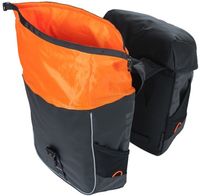 Basil miles tarpaulin - dubbele fietstas, waterdicht, 34l, zwart/oranje