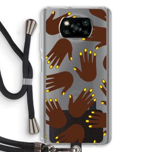 Hands dark: Xiaomi Poco X3 NFC Transparant Hoesje met koord