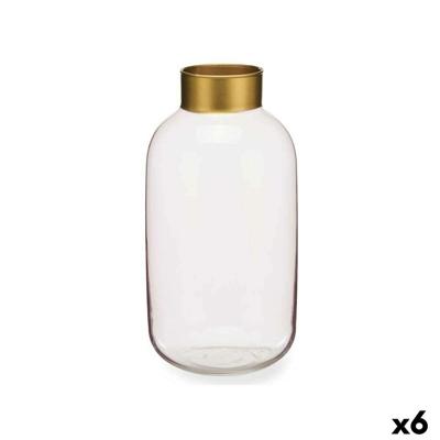 Vaas Gift Decor V1530IP-C V1530IP-C Roze Gouden Glas 14,5 x 29,5 x 14,5 cm (6 Stuks)