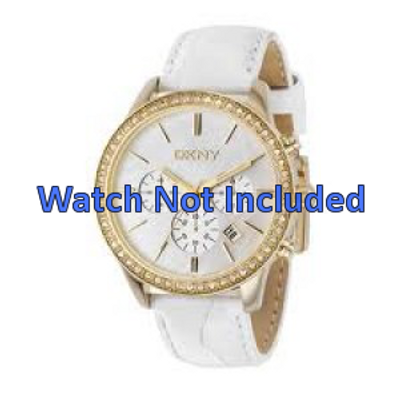 Horlogeband DKNY NY4844 Leder Wit 20mm