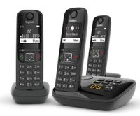 Gigaset AS690A Trio DECT draadloze telefoon met antwoordapparaat, met 2 extra handsets, zwart - thumbnail