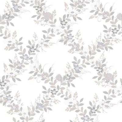 Dutch Wallcoverings Ortagard - Margareta White/Beige - Wit/Beige