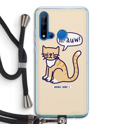 Miauw: Huawei P20 Lite (2019) Transparant Hoesje met koord