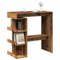 Bartafel met opbergrek 100x48x101,5 cm oud houtkleurig Bartafel met opbergrek 100x48x101,5 cm oud houtkleurig