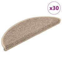 Trapmatten zelfklevend Sisal-Look 30 st 56x17x3 cm donkerbeige