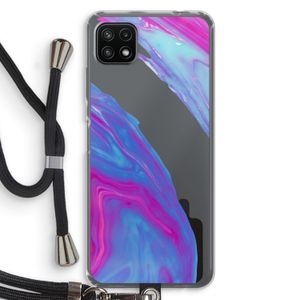 Zweverige regenboog: Samsung Galaxy A22 5G Transparant Hoesje met koord
