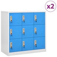 Lockerkasten 2 st 90x45x92,5 cm staal lichtgrijs en blauw SKU: V3095240 - thumbnail
