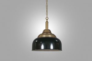 Nostalgische hanglamp antiek messing bordeaux rood 10053 44cm
