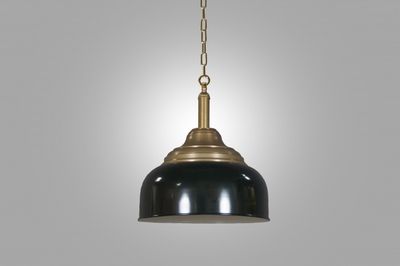 Nostalgische hanglamp antiek messing bordeaux rood 10053 44cm