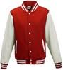 Just Cool JH043 Varsity Jacket - Fire Red - XS