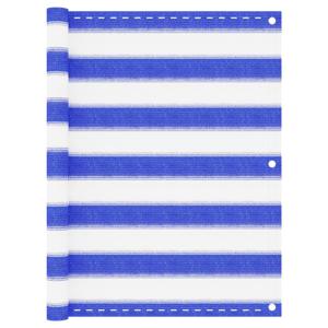 VidaXL Balkonscherm 75x400 cm HDPE blauw en wit