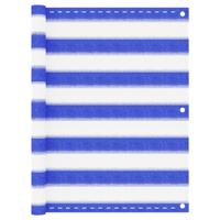 VidaXL Balkonscherm 75x400 cm HDPE blauw en wit - thumbnail