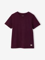 Personaliseerbare gekleurd jongensshirt met korte mouwen aubergine