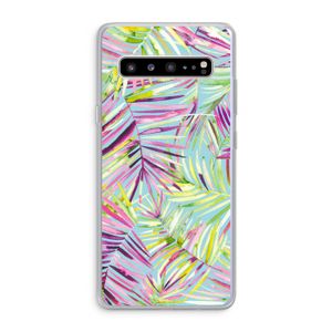 Tropical Palms Blue: Samsung Galaxy S10 5G Transparant Hoesje