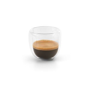 Set van 2x dubbelwandige koffie/espresso glazen 70 ml - transparant