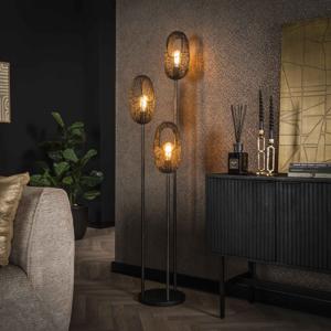 LifestyleFurn Vloerlamp Shanay Wire, 3-lamps - Artic zwart