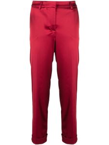 P.A.R.O.S.H. pantalon de tailleur à fini satiné - Rouge