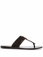 TOM FORD sandales à plaque logo - Marron