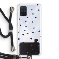Blauwe stippen: Samsung Galaxy A71 Transparant Hoesje met koord